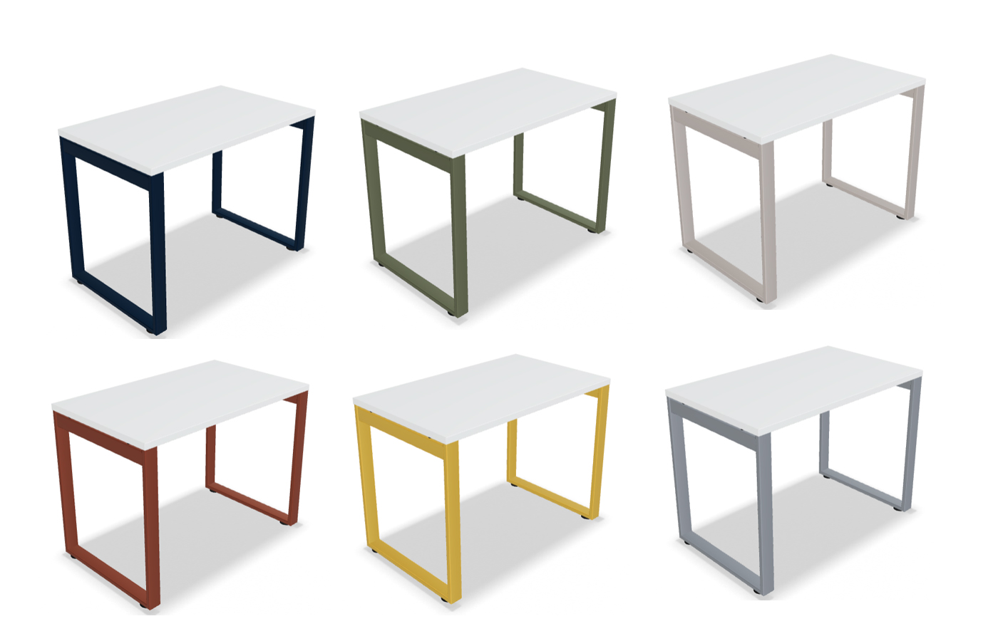 OGI Q Bench Desking - Two workstations with metal closed leg design 3 Ogi various leg colours