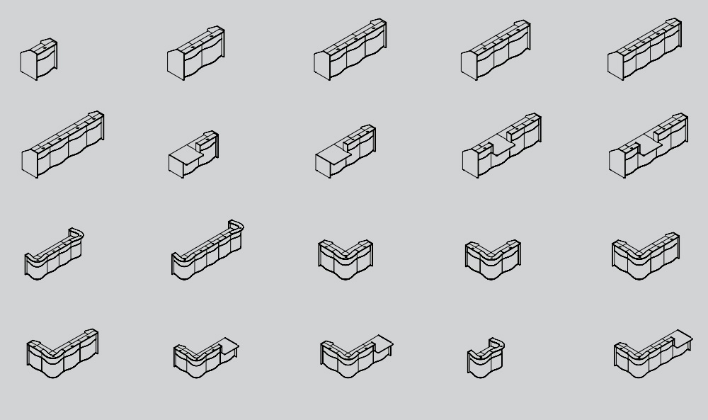 Wave Reception Desk configurations