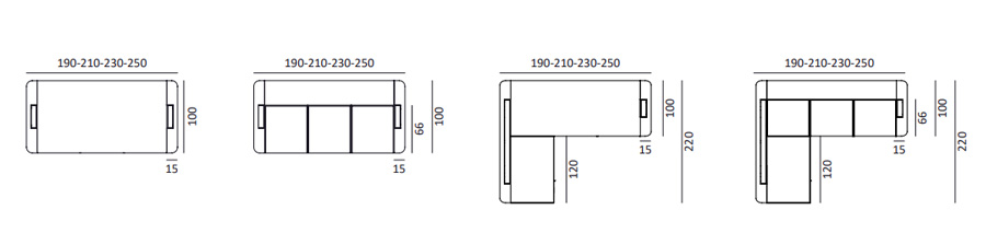 Executive-Desk-Quadr-X10 shapes and dimensions