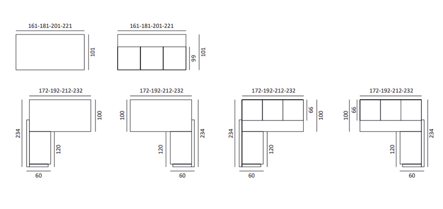 Executive-Desk-Quadr-X9 shapes and dimensions