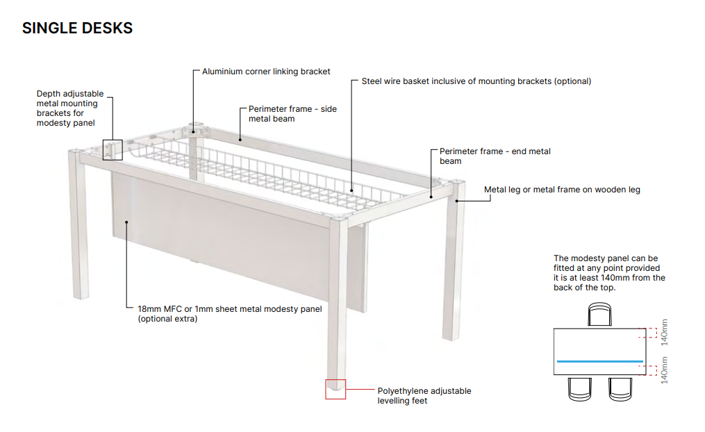 Executive Desk X4 SINGLE DESK Features