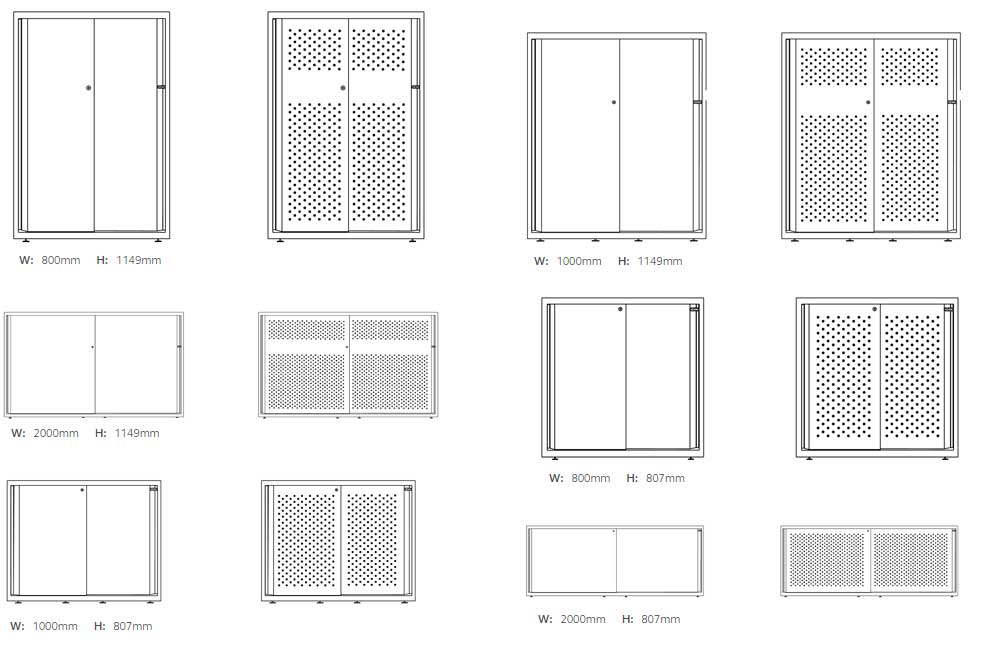 Office Storage Glide-Cupboards-Dimensions