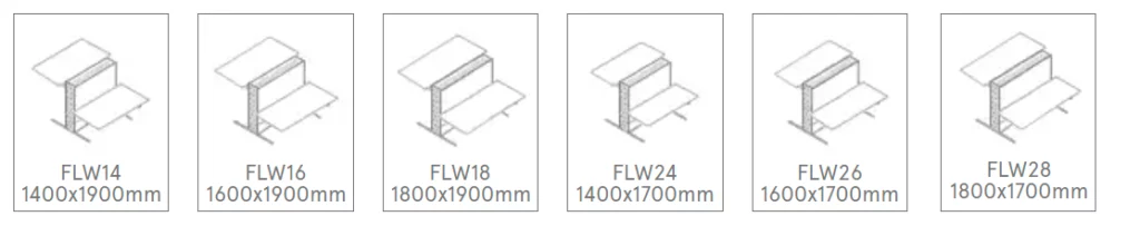 HEIGHT ADJUSTABLE Desk FLOW dImensions