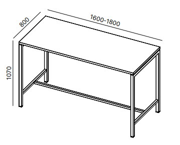 High Table CREO Dimensions