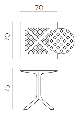 Outdoor table CLIPX dimensions