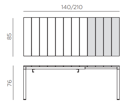 RIO extendable outdoor table