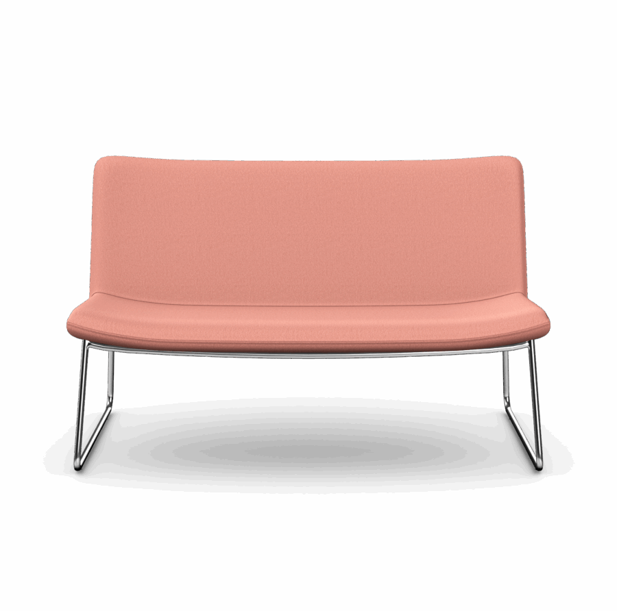 JASPA - Two Seat Sofa, Skid Metal Base