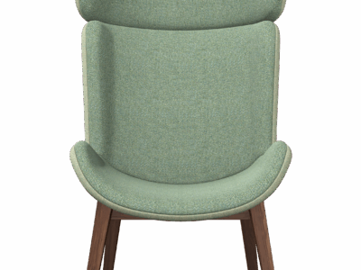 HARPA - Wingback Chair, 4 Wooden Legs