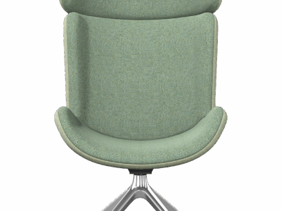 HARPA - Wingback Chair, Pyramidal Aluminium Base