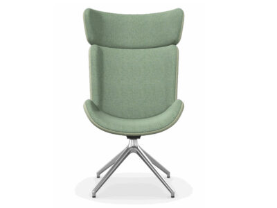 HARPA Wingback Chair Pyramidal Aluminium Base