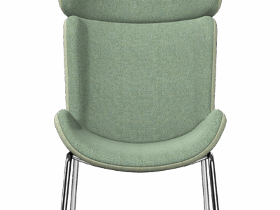 HARPA - Wingback Lounge Chair with 4 Metal Legs