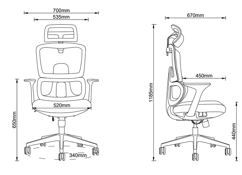 Berk Ergonomic Mesh Office Chair. Double Backrest Structure