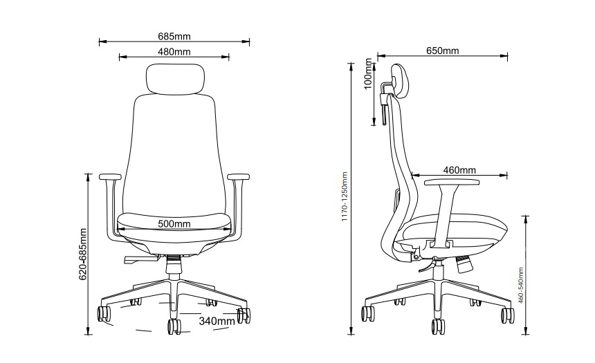 Copper Ergonomic Office Posture Supporting Chair