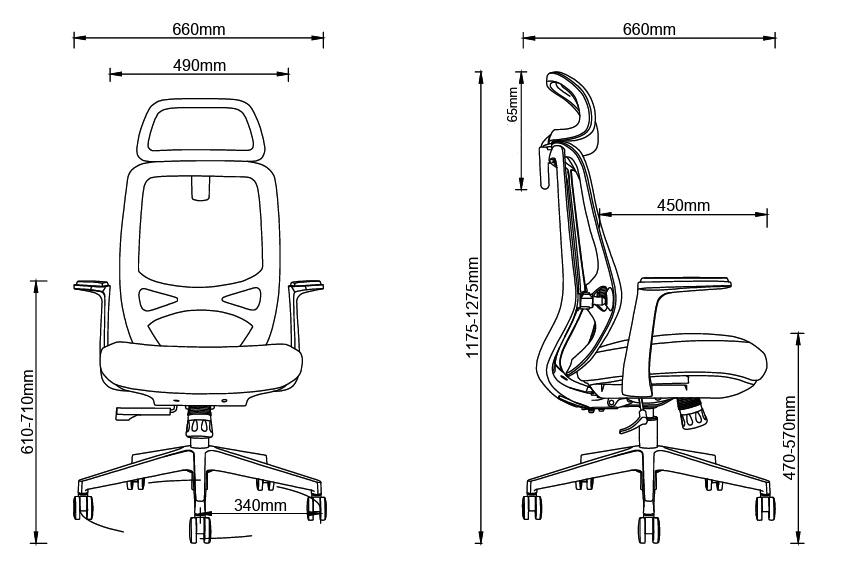 Nobrium Ergonomic Mesh Office Chair. Double Backrest Structure.