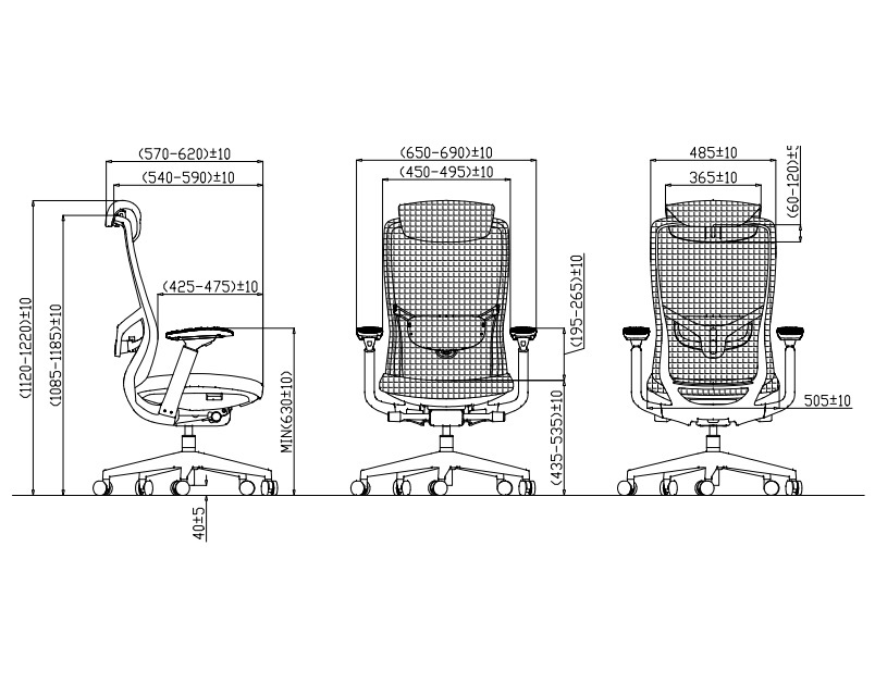 Zinc Task Operator Ergonomic Mesh Office Chair