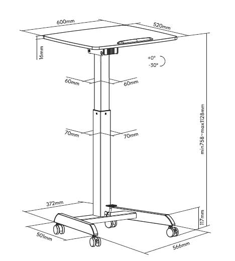 Aura-Plus Lectern Laptop Tilting Desk